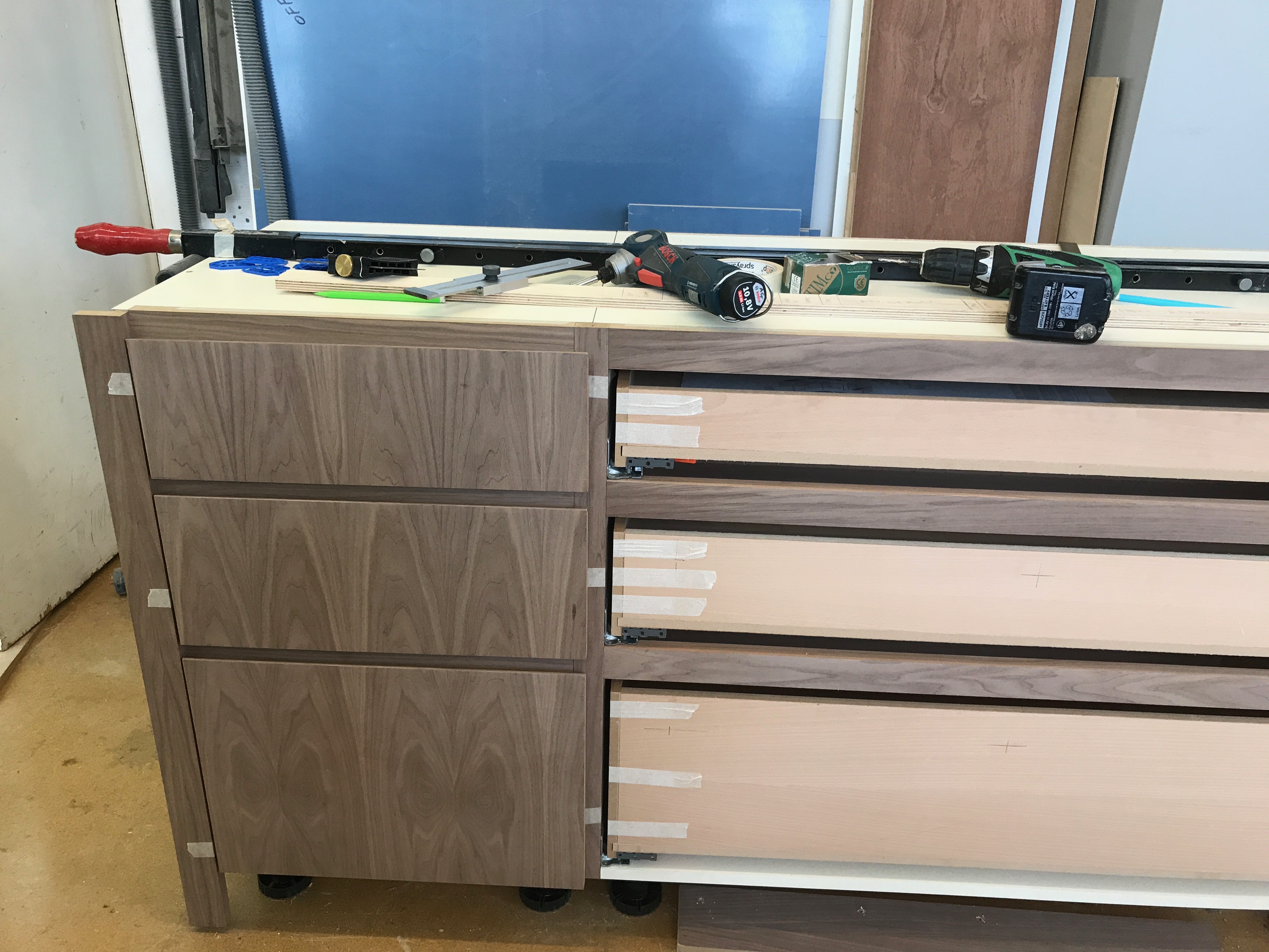 black walnut kitchen unit